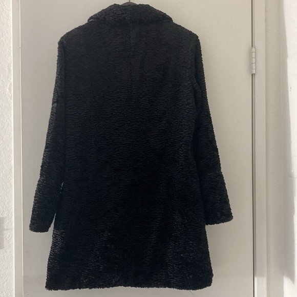 Vintage 60’s Style Heavy Botton Down Black Textured Coat - Picture 5 of 10